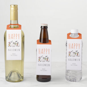 Gruselige Geister-Cocktails Süße Erwachsene Frohes Flaschenanhänger