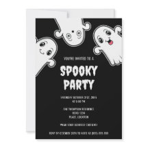 Gruselige Geister Halloween-Party Schwarz und Weiß