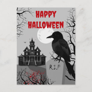 Gruselige Gothic-Frohe-Halloween-Grußkarte Postkarte