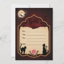 Gruselige Gothic-Schwarze-Katze-Halloween-Stimmung