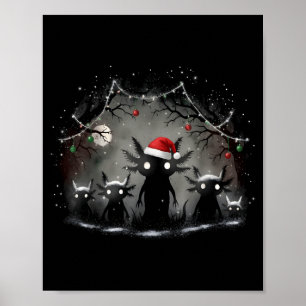 Gruselige Gothic-Weihnachten Axolotl Ästhetik Horr Poster