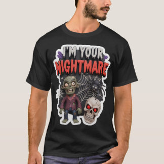Gruselige Halloween 3D-Illustration mit Zombie-Spi T-Shirt