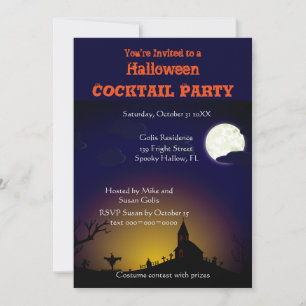 Gruselige Halloween-Cocktailparty-Einladung Einladung