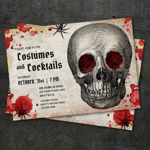 Gruselige Halloween-Einladung für Erwachsene mit T Feiertagskarte