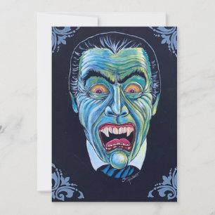 Gruselige Halloween-Einladung im Vintage-Stil Einladung