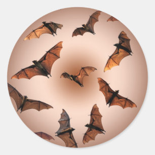 Gruselige Halloween-Flughunde (Fliegende Füchse) Runder Aufkleber