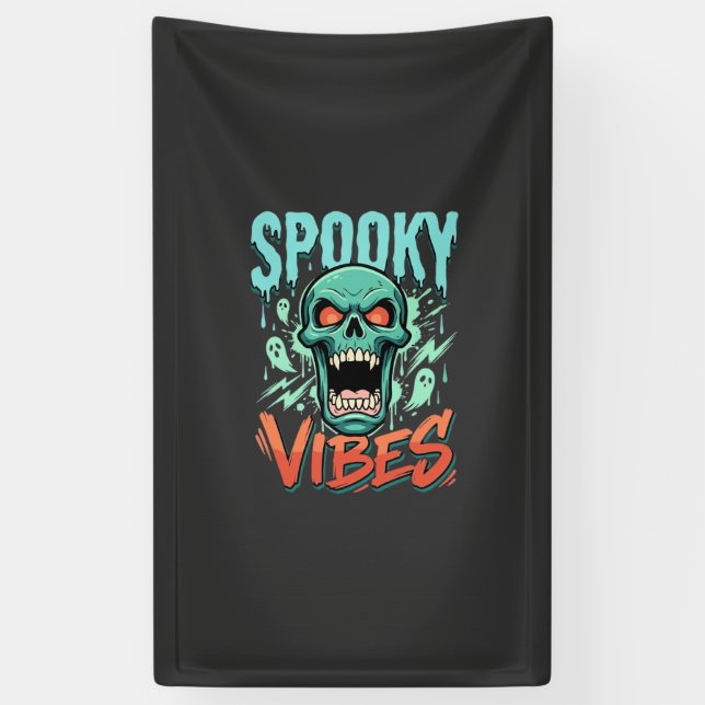 Gruselige Halloween-Geist-Schädel-Design_1 Banner (Vertikal)