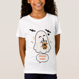 Gruselige Halloween-Geist trinkt Orangensaft T-Shirt