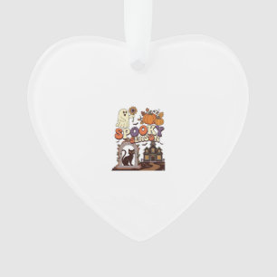 Gruselige Halloween-Geister-Kürbis-Schwarze Katze Ornament