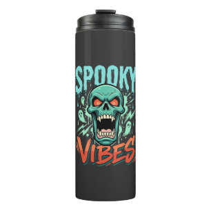 Gruselige Halloween-Geister-Totenkopf-Design_1 Thermosbecher