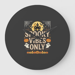 Gruselige Halloween-Geisterburg Design_1 Große Wanduhr