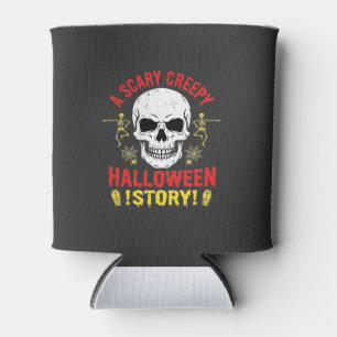 Gruselige Halloween-Geschichte Totenkopf-Design_1 Dosenkühler