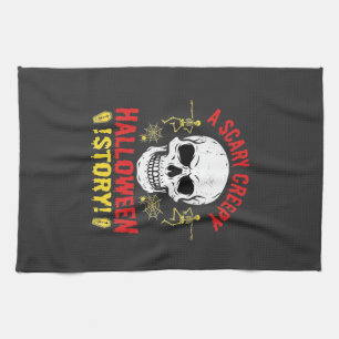Gruselige Halloween-Geschichte Totenkopf-Design_1 Geschirrtuch