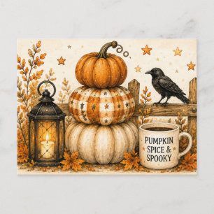 Gruselige Halloween-Herbst-Postkarte Postkarte
