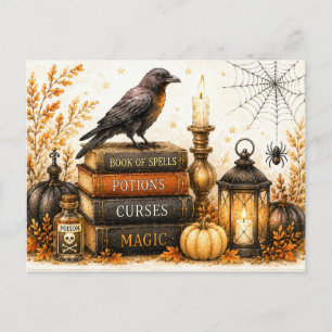 Gruselige Halloween-Herbst-Postkarte Postkarte