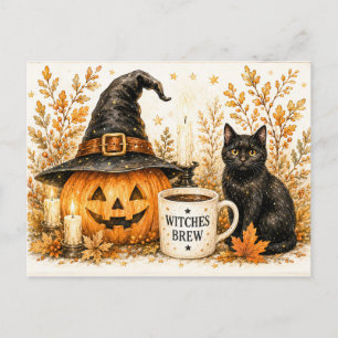Gruselige Halloween-Herbst-Postkarte Postkarte