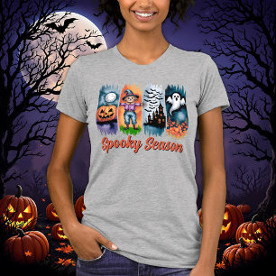 Gruselige Halloween-Herbst-Saison Pinselstriche T-Shirt
