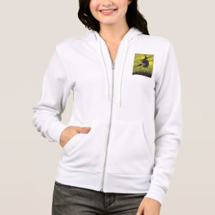 Gruselige Halloween-Hexe fliegt auf Besenstiel Hoodie