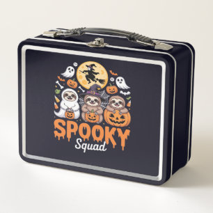 Gruselige Halloween-Hexe Lustige Horror-Faultiere Metall Brotdose