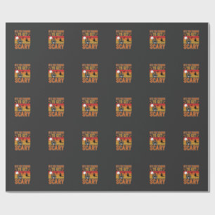Gruselige Halloween-Hexen-Spookshaus-Design_1 Geschenkpapier