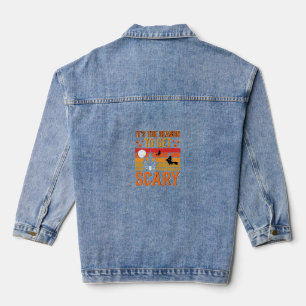 Gruselige Halloween-Hexen-Spookshaus-Design_1 Jeansjacke
