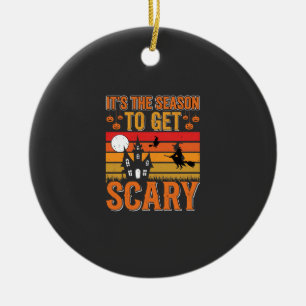 Gruselige Halloween-Hexen-Spookshaus-Design_1 Keramik Ornament
