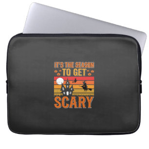 Gruselige Halloween-Hexen-Spookshaus-Design_1 Laptopschutzhülle