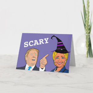 GRUSELIGE HALLOWEEN HILLARY UND TRUMP KARTEN