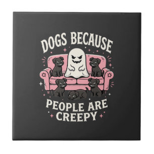 Gruselige Halloween-Hunde, weil Menschen gruselig Fliese