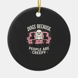 Gruselige Halloween-Hunde, weil Menschen gruselig Keramik Ornament
