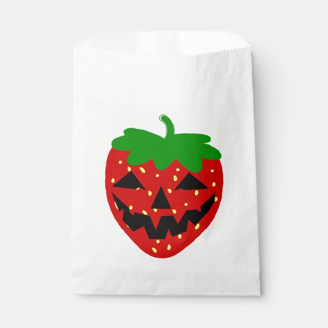 gruselige halloween Jack o'lantern Erdbeere Geschenktütchen (Vorderseite)