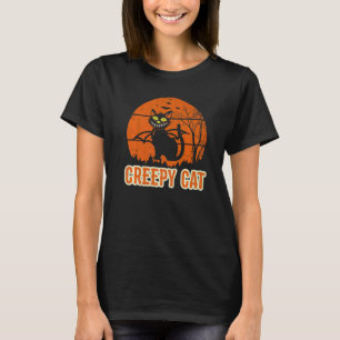 Gruselige Halloween-Katze für Frauen T-Shirt