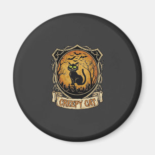 Gruselige Halloween-Katze Schwarze Friedhofsfleder Magnet