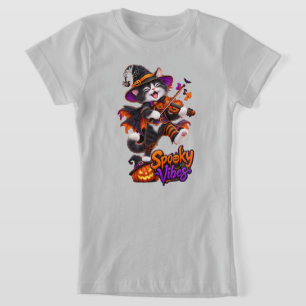 Gruselige Halloween-Katze T-Shirt