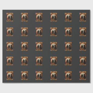 Gruselige Halloween-Katzen-Lady Vintage-Design Geschenkpapier