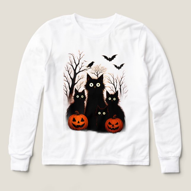 Gruselige Halloween-Katzen und Fledermäuse Design  (Design Vorderseite)