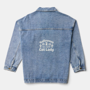 Gruselige Halloween-Katzenlady_1 Jeansjacke