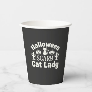 Gruselige Halloween Katzenlady_1 Pappbecher