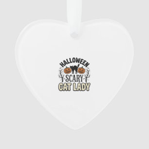 Gruselige Halloween-Katzenlady Retro-Vektorgestalt Ornament