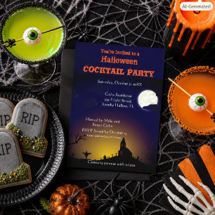 Gruselige Halloween-Kostüm-Cocktailparty Einladung