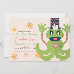 Gruselige Halloween-Kostümparty-Einladung im Retro Einladung