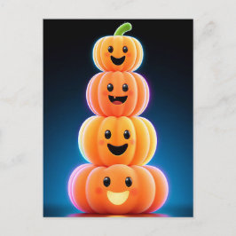 Gruselige Halloween-Kürbis-Grußpostkarte Postkarte