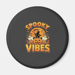 Gruselige Halloween-Kürbis-Hexen-Design_1 Magnet