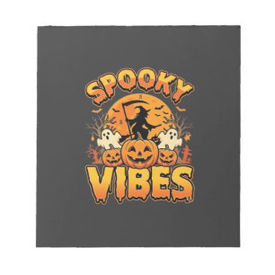 Gruselige Halloween-Kürbis-Hexen-Design_1 Notizblock