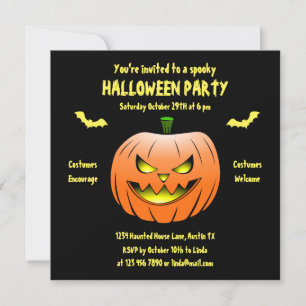 Gruselige Halloween-Kürbiseinladung Einladung