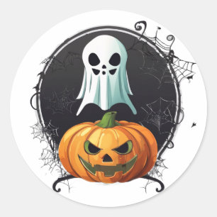 Gruselige Halloween-Nacht-Aufkleber: Gruseliger Sp Runder Aufkleber