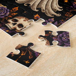 Gruselige Halloween-Nacht-Kürbis- und Geistermuste Puzzle