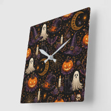 Gruselige Halloween-Nacht-Kürbis- und Geistermuste