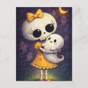 Gruselige Halloween-Nacht-Postkarte Postkarte