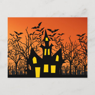 Gruselige Halloween-Nacht-Postkarte Postkarte